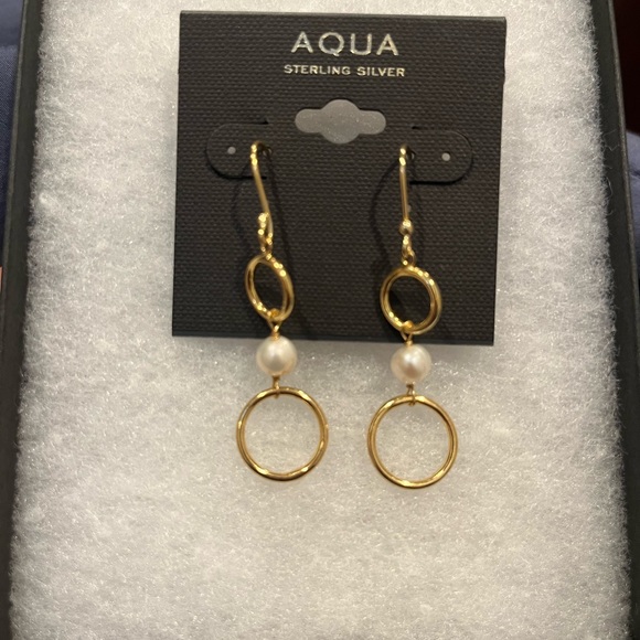 AQUA Sterling Silver and Pearl Earrings from Bloomingdale’s - Picture 3 of 6